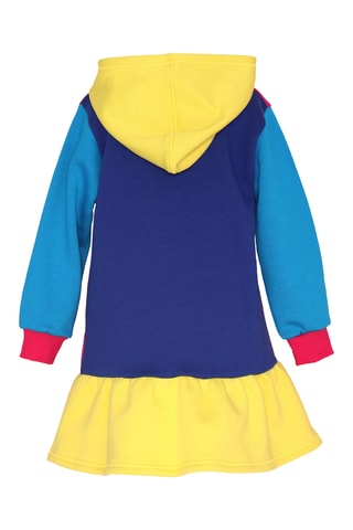 Robe sweat à capuche - Bleu roi et rouge