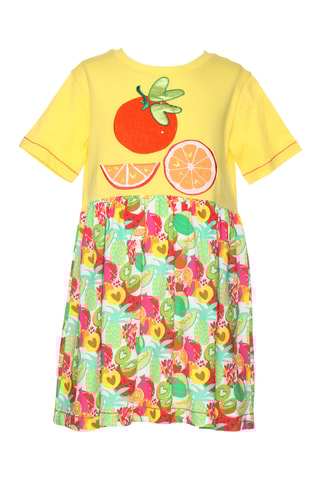 Robe trompe-l’œil - Jaune et rouge