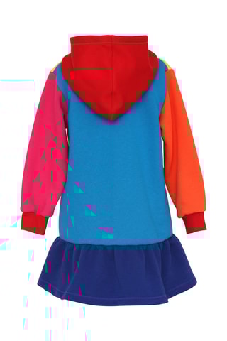 Robe sweat à capuche - Jaune et rouge