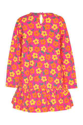 Robe volantée - Orange et jaune