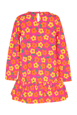 Robe volantée - Orange et jaune