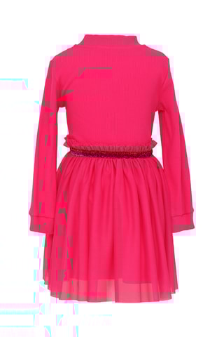 Robe bi-matière - Fuchsia