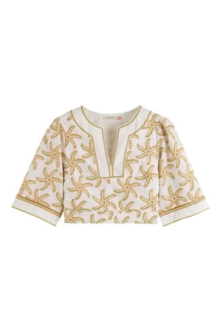 Crop top en lin - Beige