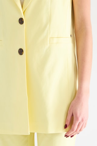 Gilet long en lin sans manches - Jaune pâle