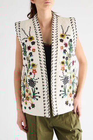Gilet en lin sans manches - Écru