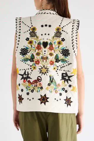 Gilet en lin sans manches - Écru