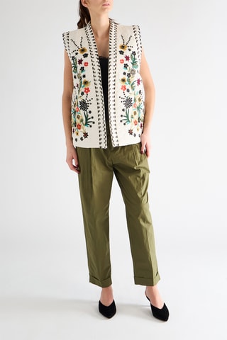 Gilet en lin sans manches - Écru