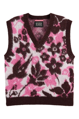 Gilet sans manches en laine et mohair - Marron