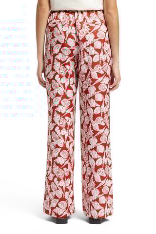 Pantalon ample - Rouge brique et écru