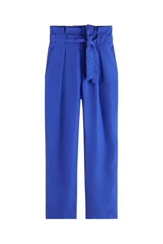 Pantalon straight taille haute - Bleu électrique