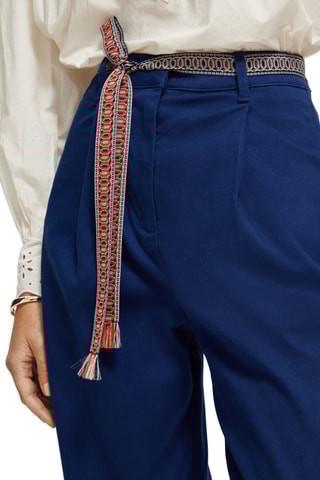 Pantalon wide legs taille haute - Bleu marine