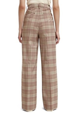 Pantalon wide legs taille haute en laine - Rose