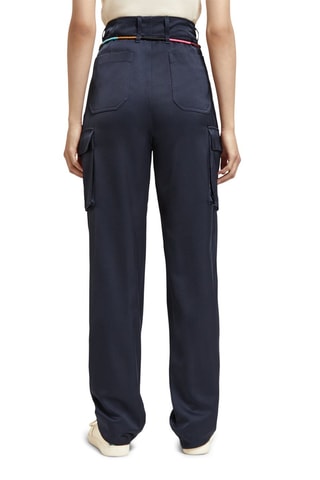 Pantalon cargo taille haute - Bleu marine