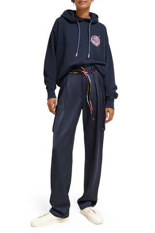 Pantalon cargo taille haute - Bleu marine