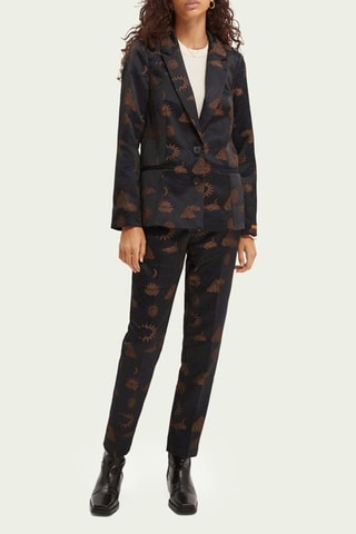 Pantalon tapered taille haute - Marron