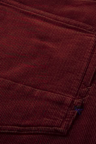 Pantalon regular slim en coton biologique et velours - Bordeaux