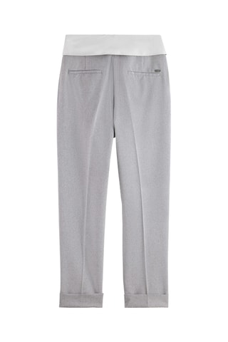 Pantalon taille haute - Gris clair chiné