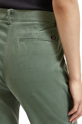 Pantalon slim en velours taille haute - Vert foncé