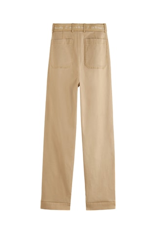 Pantalon carotte taille haute - Beige
