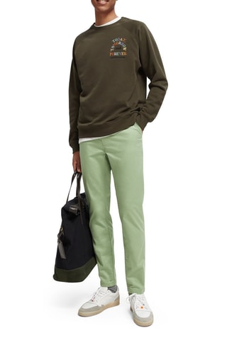Chino en coton biologique slim - Vert