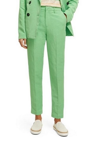 Pantalon en lin slim - Vert