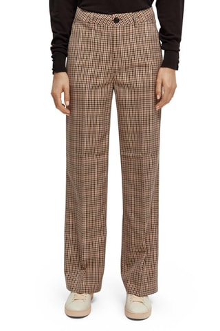 Pantalon wide legs taille haute - Marron