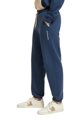 Jogging en coton biologique - Bleu marine et beige