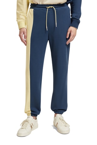 Jogging en coton biologique - Bleu marine et beige