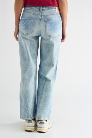 Jean straight taille haute - Bleu