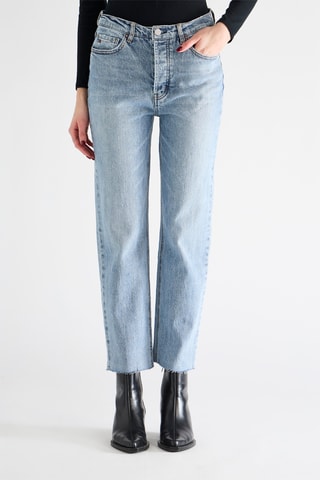 Jean taille haute droit - Ciel