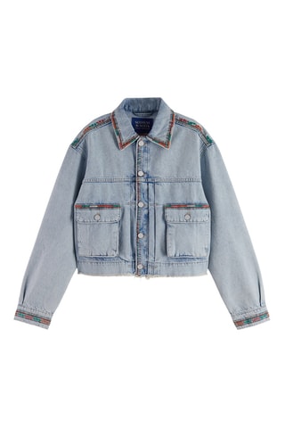 Veste courte en jean - Bleu