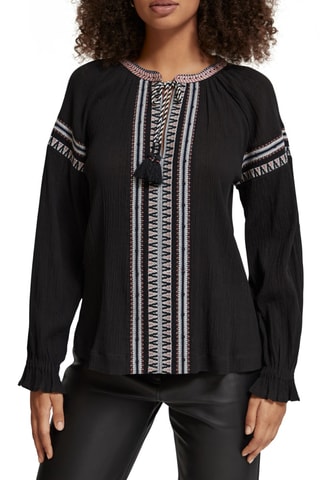 Blouse en coton biologique - Noir