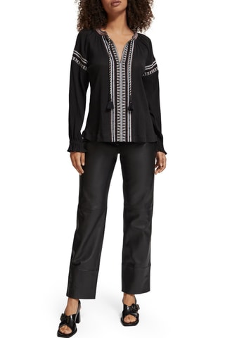 Blouse en coton biologique - Noir