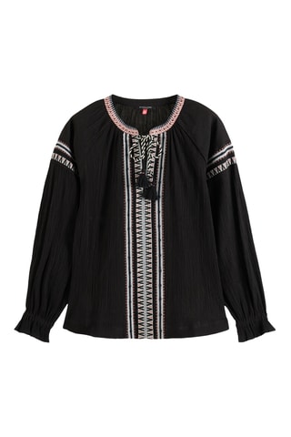 Blouse en coton biologique - Noir