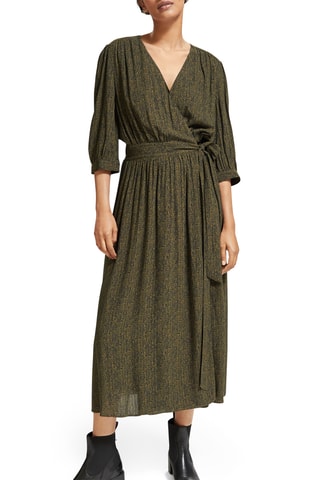 Robe portefeuille - Kaki chiné