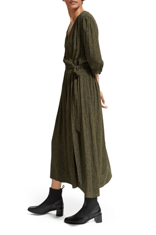 Robe portefeuille - Kaki chiné