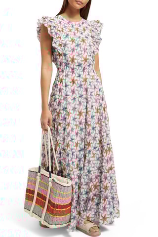 Robe longue - Blanc et rose