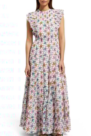 Robe longue - Blanc et rose