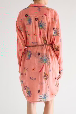 Robe chemise en lin - Rose