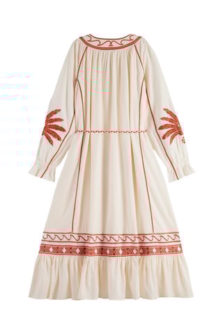 Robe longue - Ecru et rouge