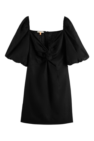 Robe droite en lin - Noir