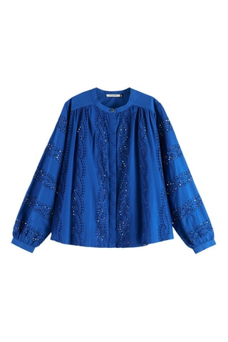 Chemisier en broderie anglaise et coton biologique - Beige