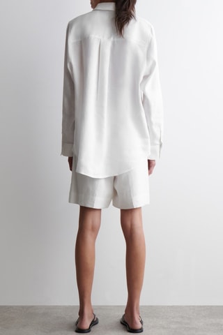 Chemisier oversize en lin - Blanc
