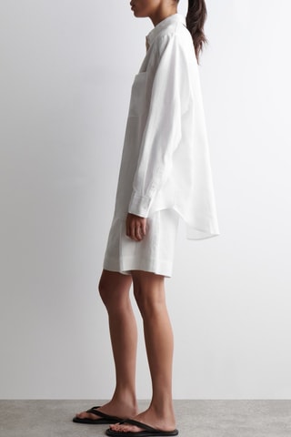 Chemisier oversize en lin - Blanc