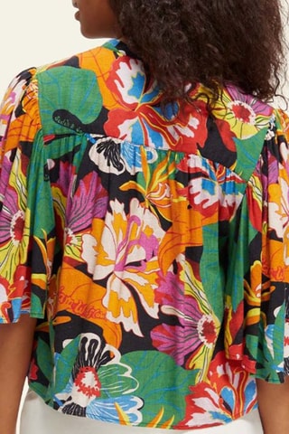 Chemisier en lin - Vert émeraude et jaune