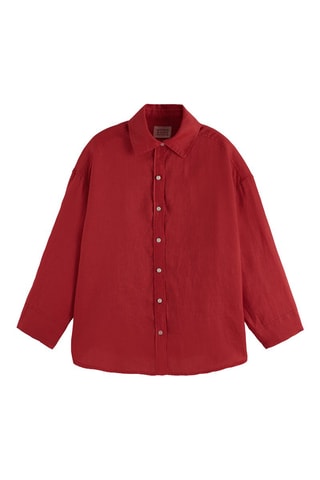 Chemisier en lin - Rouge