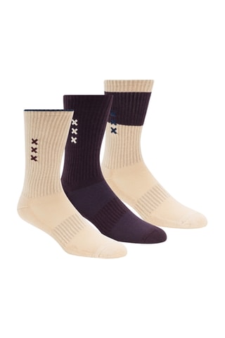 3 paires de chaussettes en coton biologique - Beige