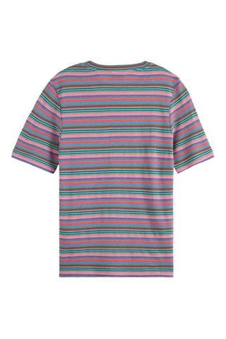 T-shirt slim - Rose et turquoise