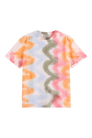 T-shirt regular tie and dye - Ciel et orange