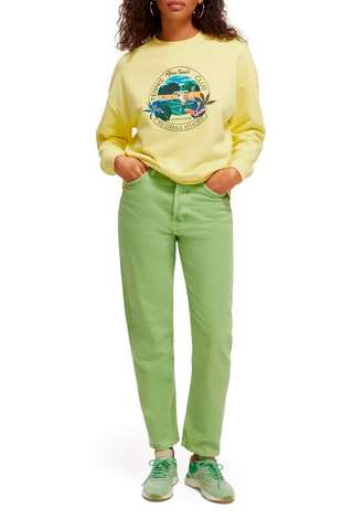 Sweat en coton biologique loose fit - Jaune